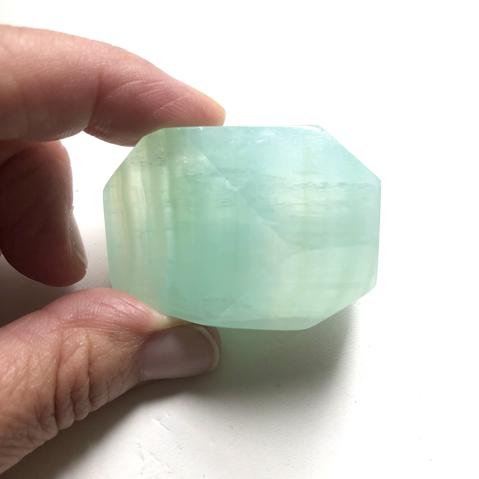 Thumbnail: Gemmy Aqua Blue Calcite/ Pistachio Calcite