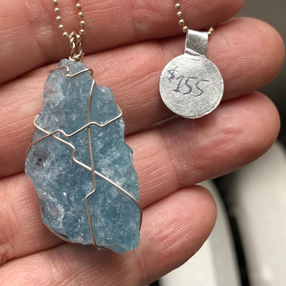 Thumbnail: Raw Aquamarine Wrapped Necklace