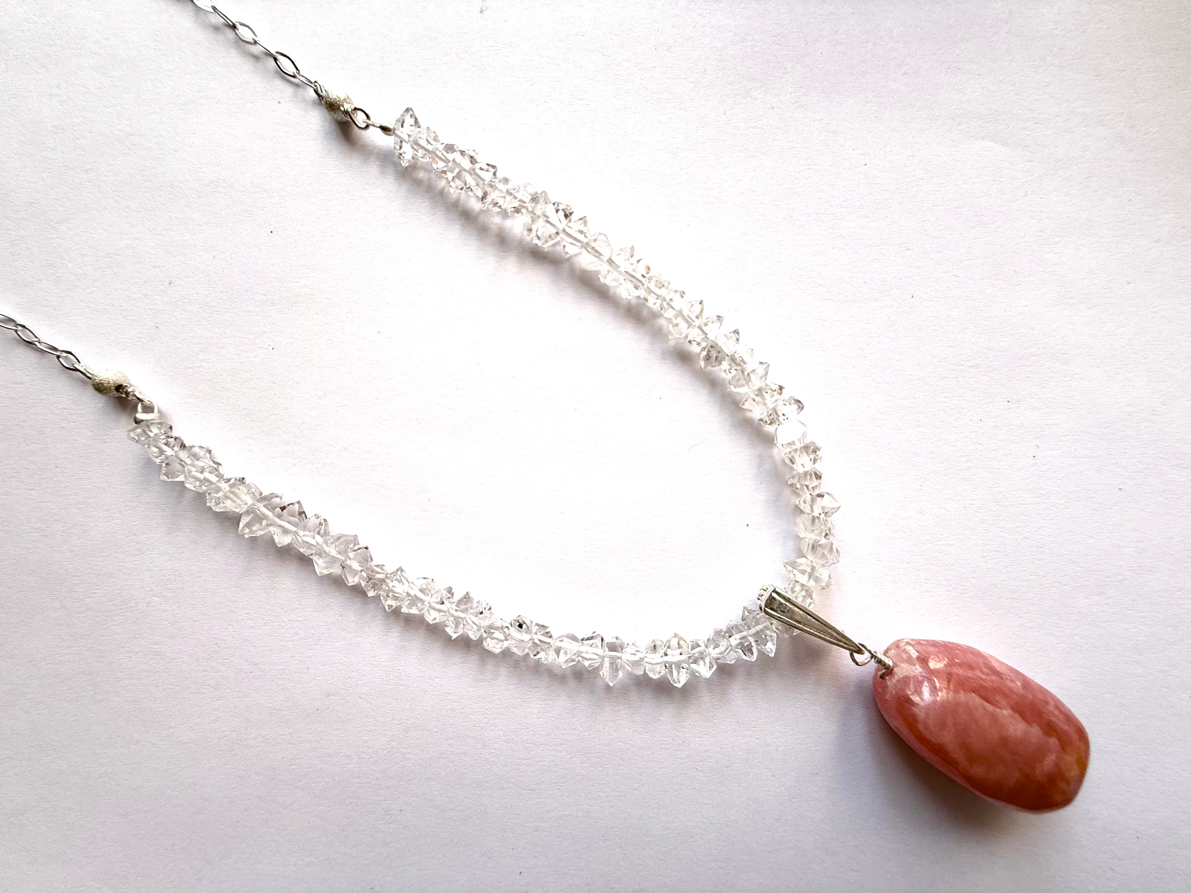 AAA Rhodochrosite w Herkimer Diamond Quartz 2