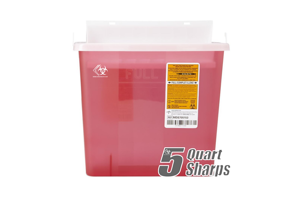 Case (20) of 5 Quart Sharps Container (RED)