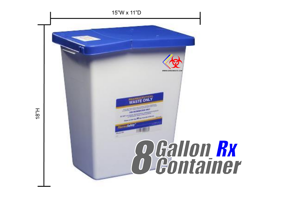 8 Gallon Pharmaceutical Disposable Container (Blue/White) SD Medical