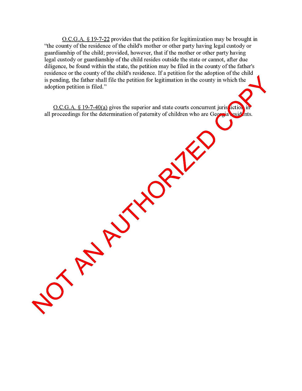 Thumbnail: Petition for Legitimation, Custody Visitation Packet