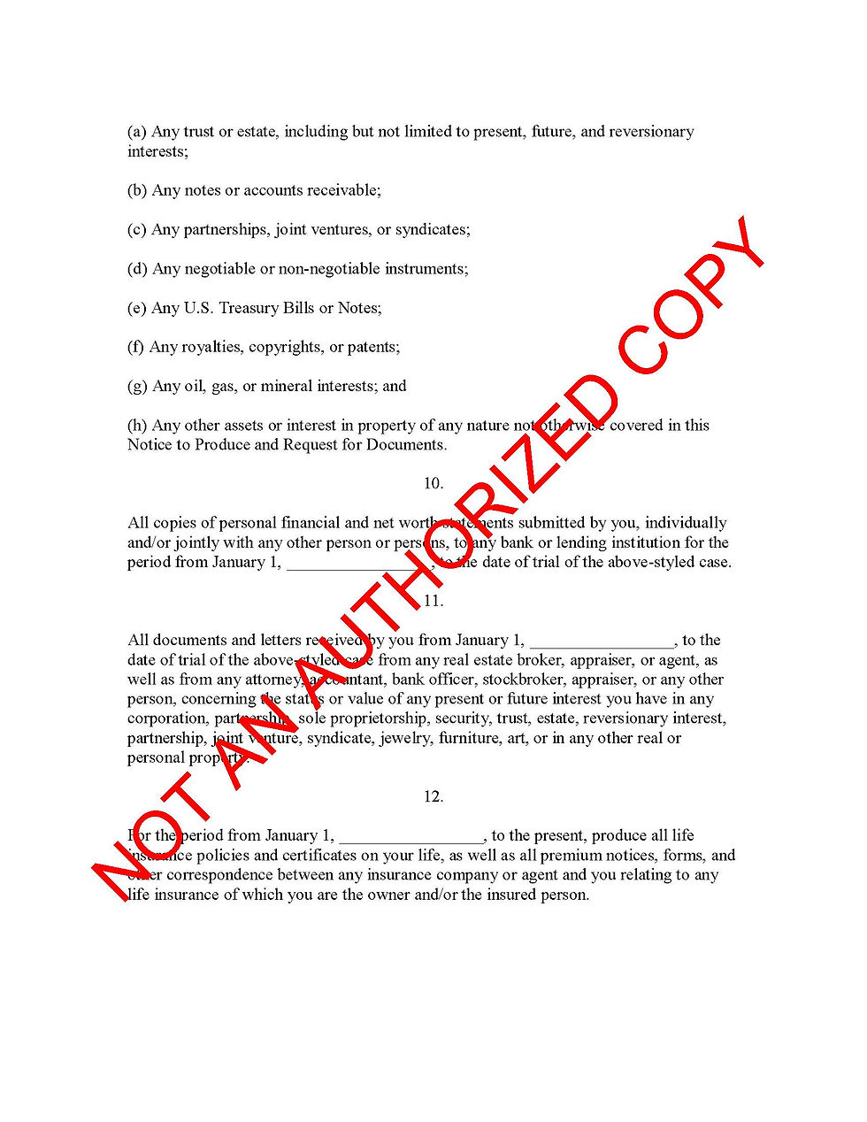 Thumbnail: Request for Production of Documents & Notice to Produce Form - Domestic Action