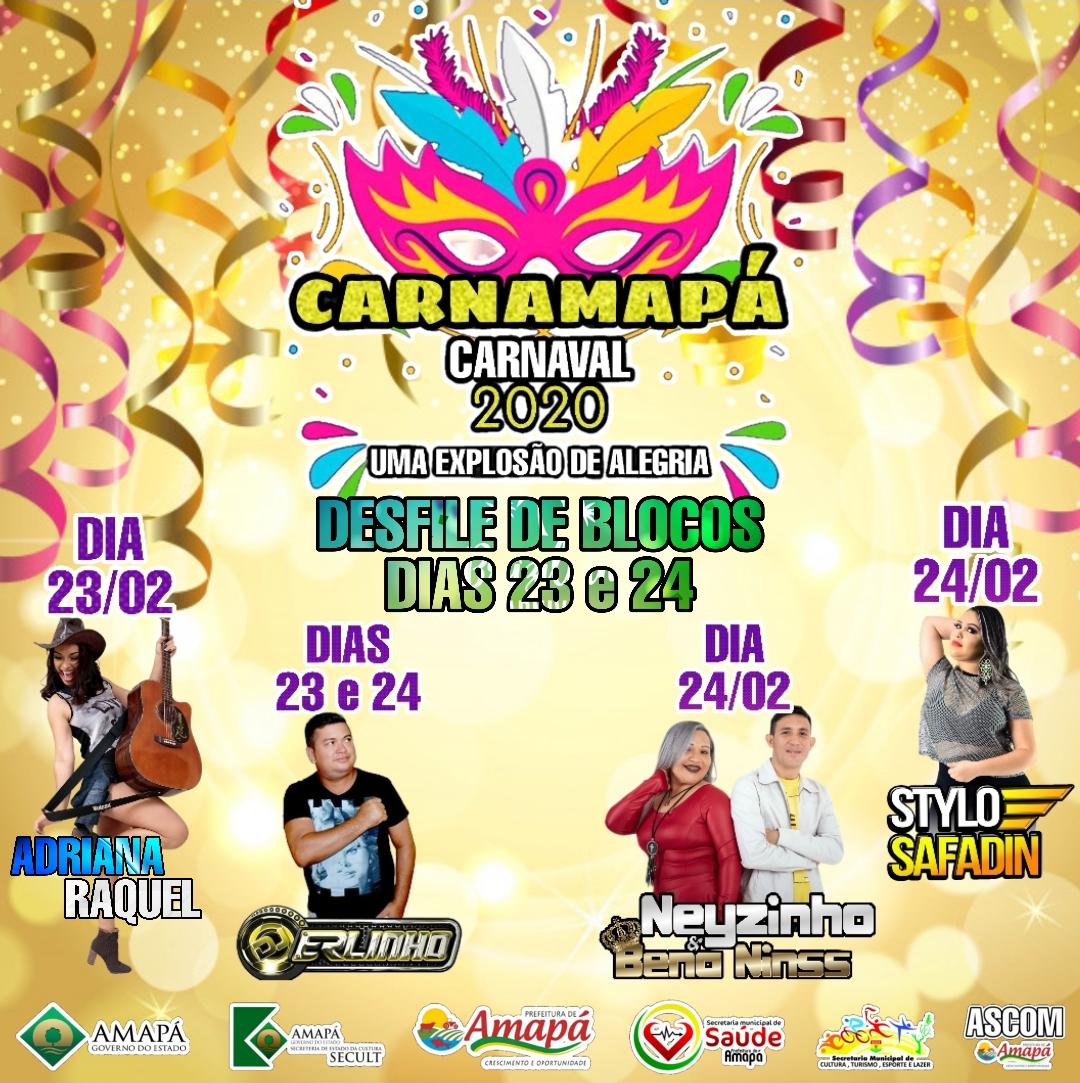 Programa dos shows do carnaval de Amapá