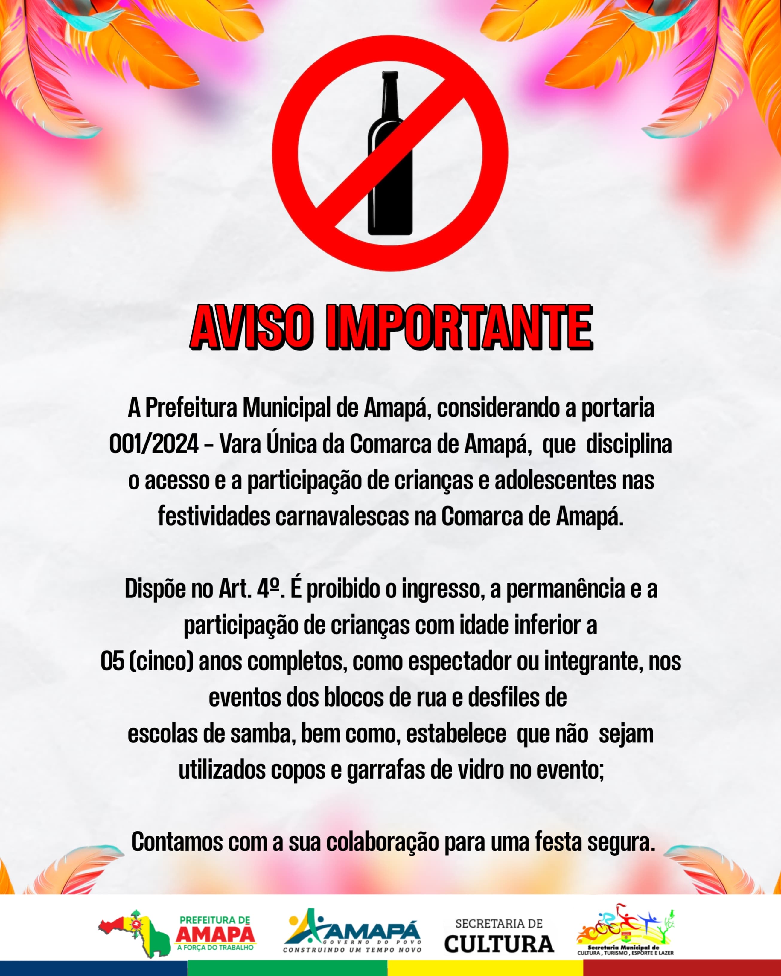 Aviso Importante da Prefeitura Municipal de Amapá