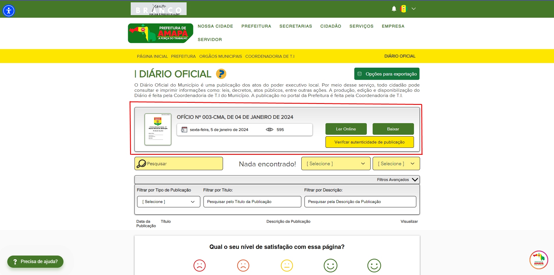 Conhecendo o Diário Oficial do Município de Amapá