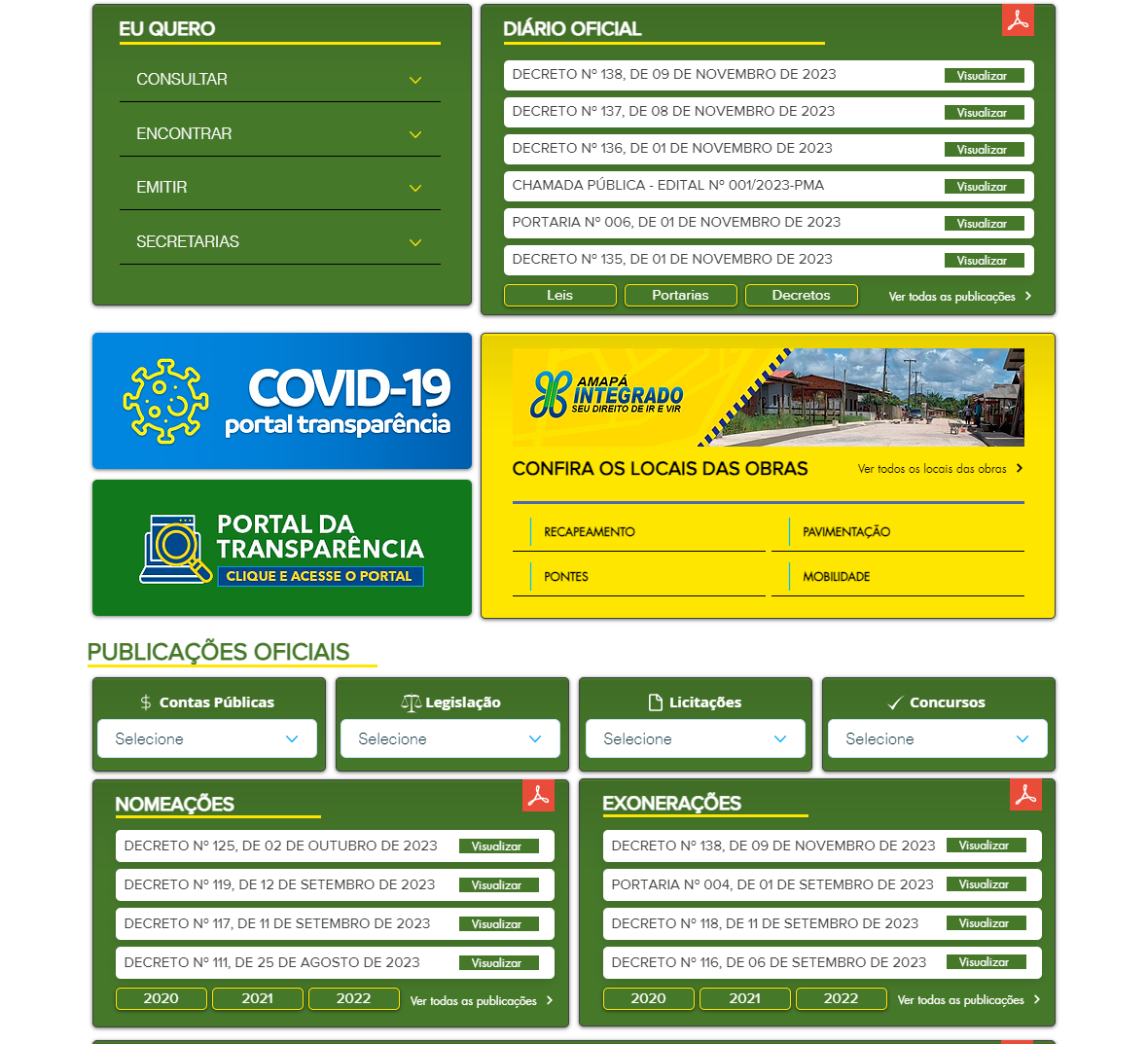 Como faço para Acessar o Portal da Transparência do Município?