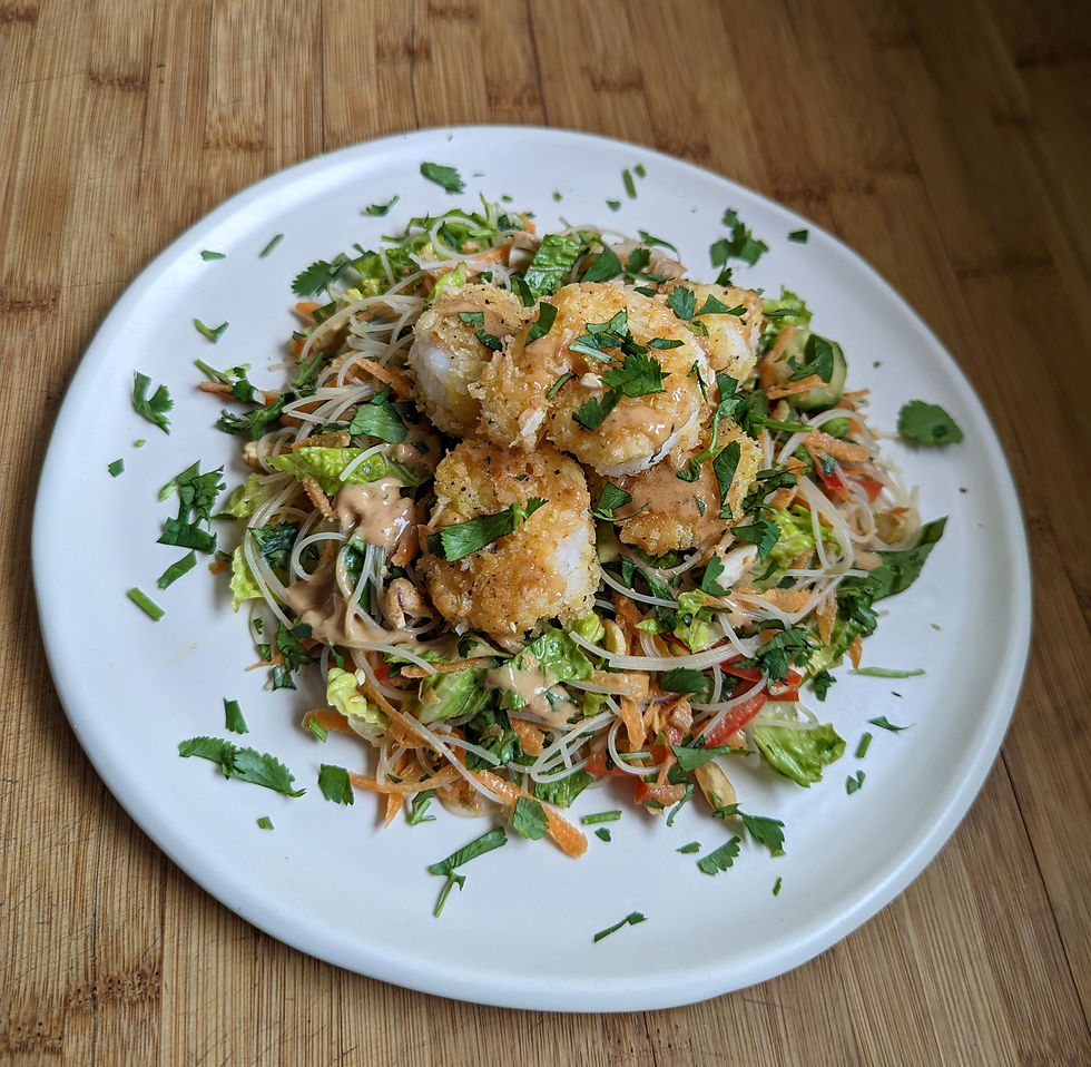 Spring Roll Salad w/ Coconut Shrimp