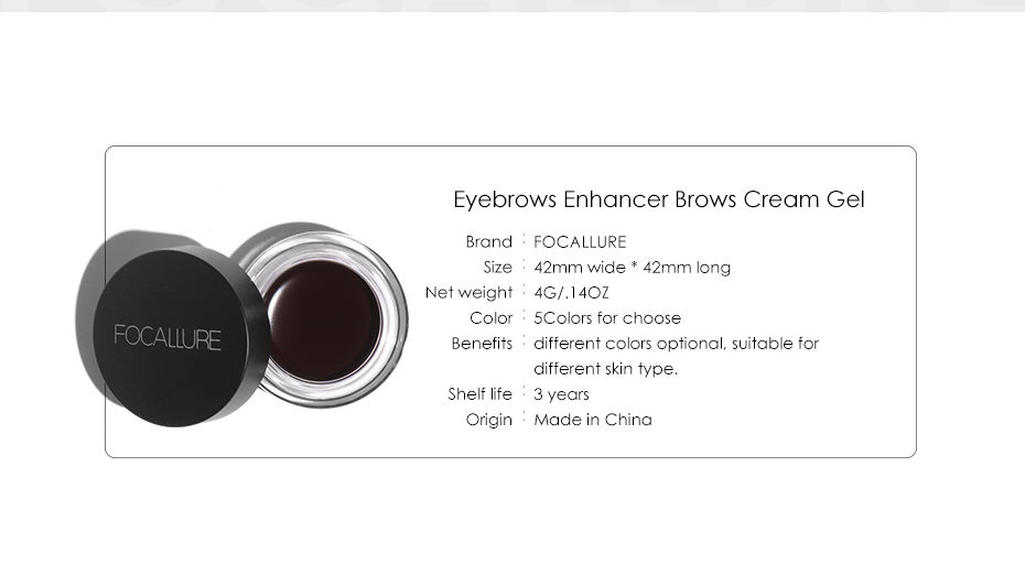 Thumbnail: FOCALLURE 5 Color Waterproof Eyebrow Pomade Gel Eyebrow Tint Makeup Enhancer Cos