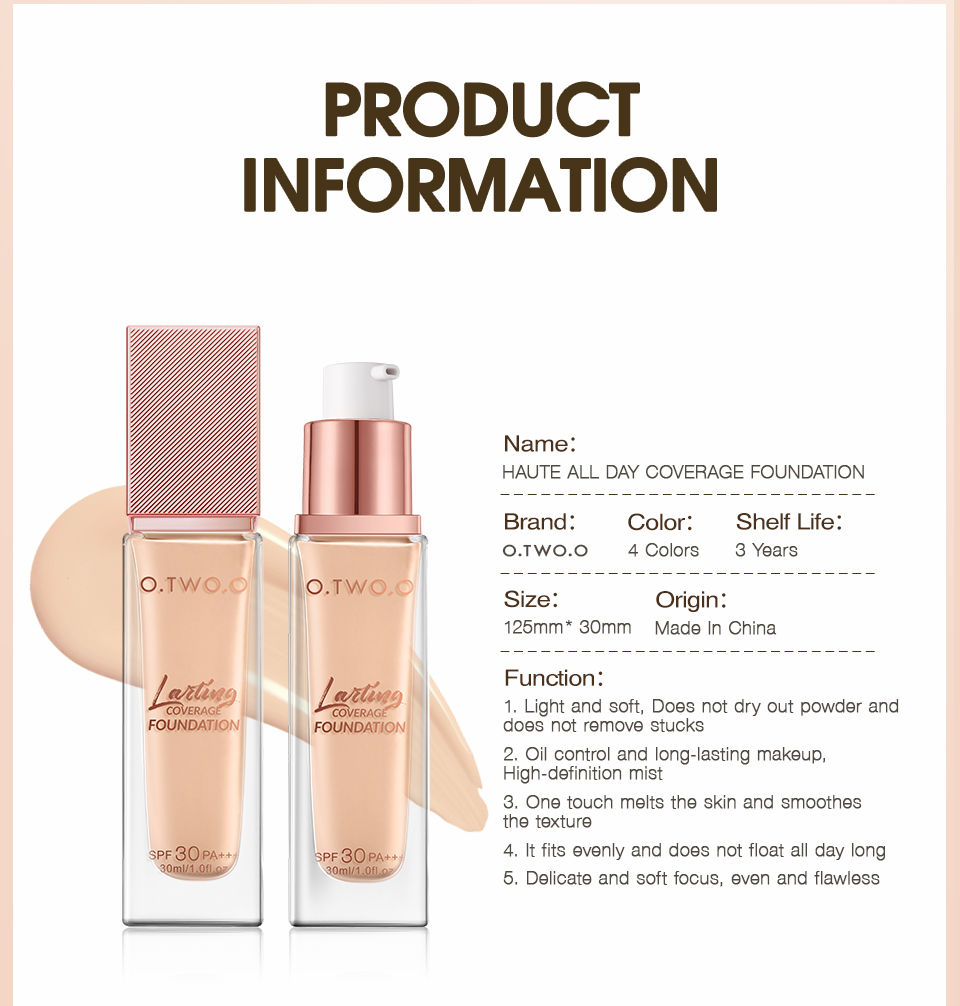 Thumbnail: O.TWO.O Foundation Cream Makeup Brush Moisturizing Oil-Free Long-Lasting Waterpr
