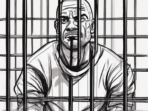 Black and white behind bars