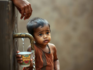 thirsty child in detention center