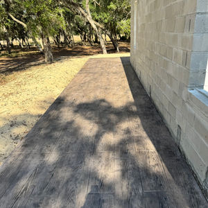 Wood Plank Stamped Patio