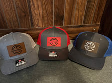 custom Richardson hat with leatherette patch