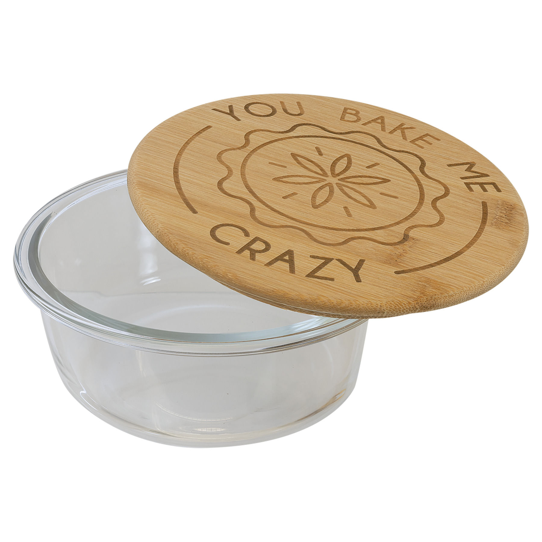 21 oz. Round Glass Container with Bamboo Lid