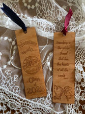laser engraved cherry veneer bookmarks