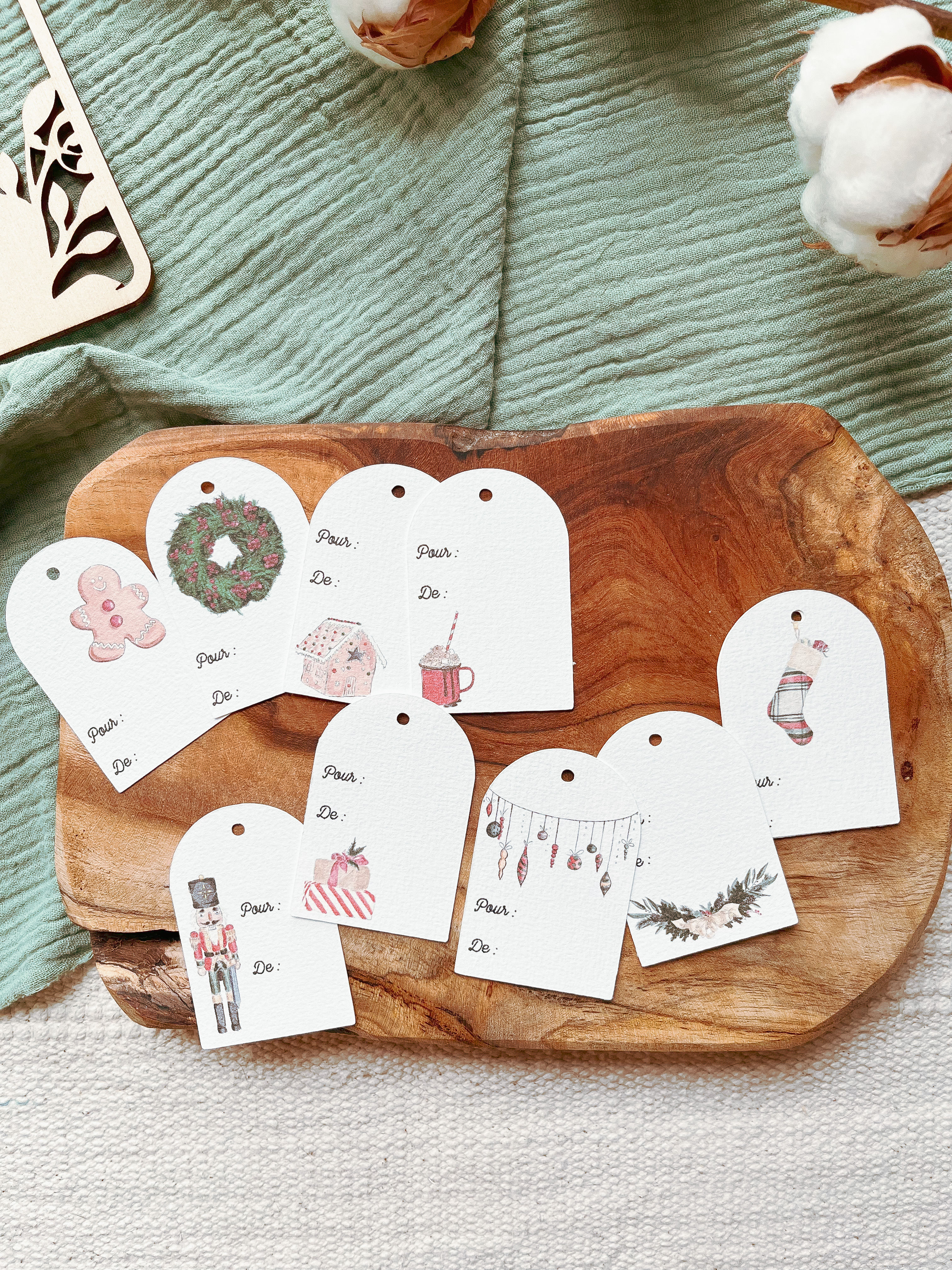Lot de 10 étiquettes cadeau