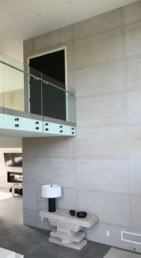 MATT Concrete Wall panels cladded on a wall in a home