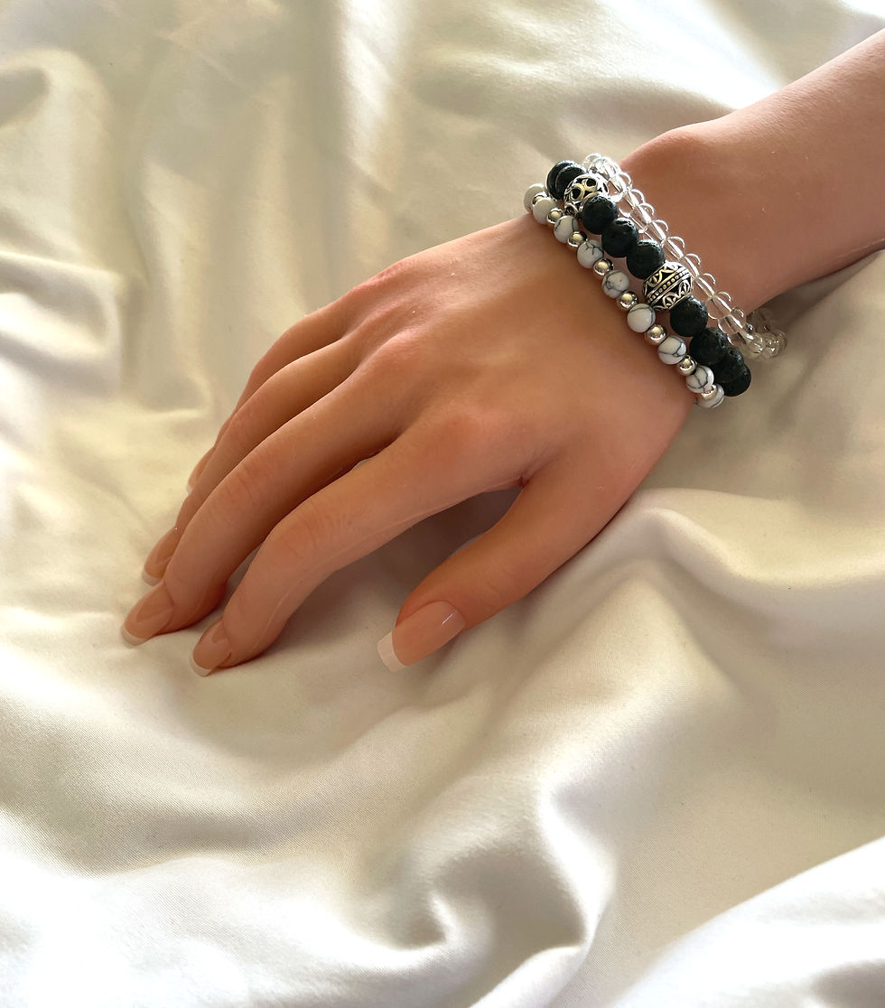 Thumbnail: Midnight Stone Three-Bracelet Stretch Set