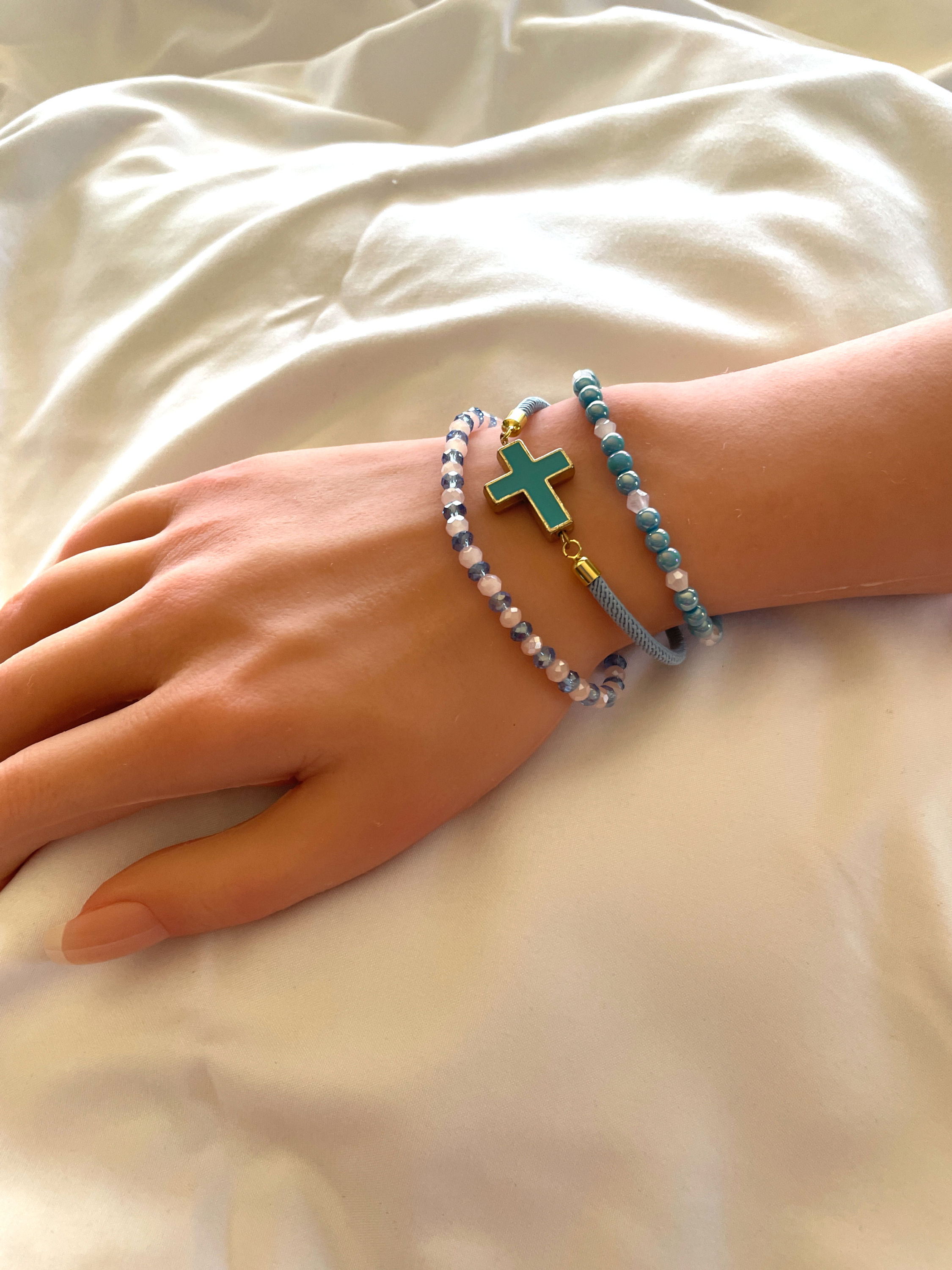 Serenity Cross Three-Bracelet Set