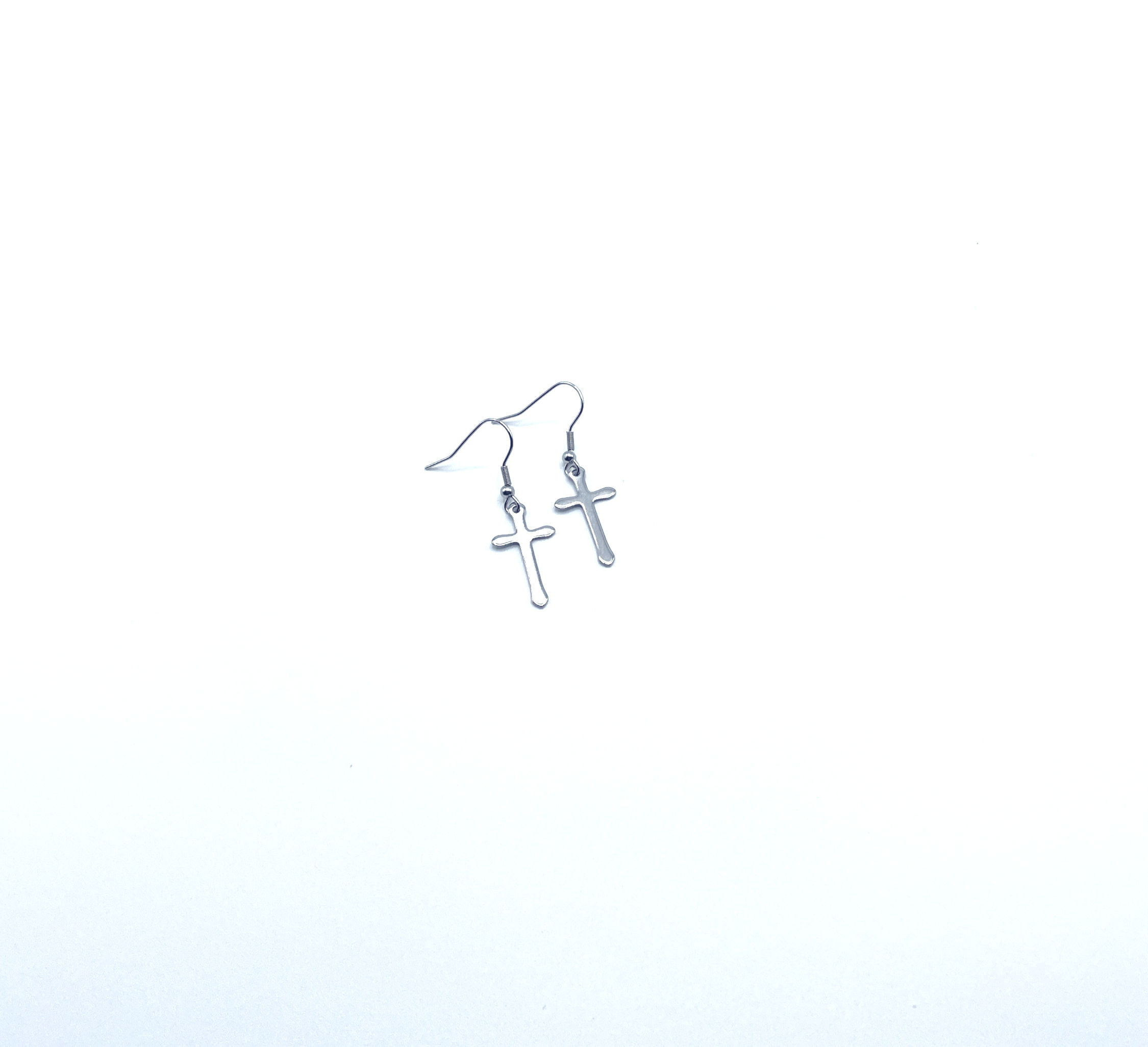 Petite Curved Cross Earrings