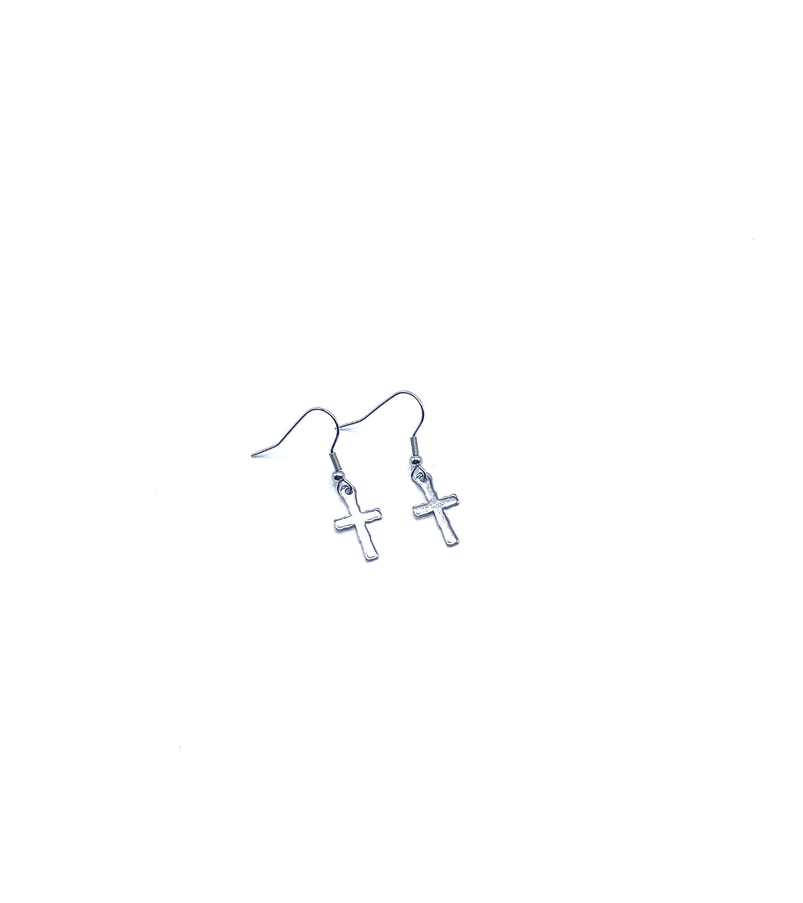 Textured Cross Earrings