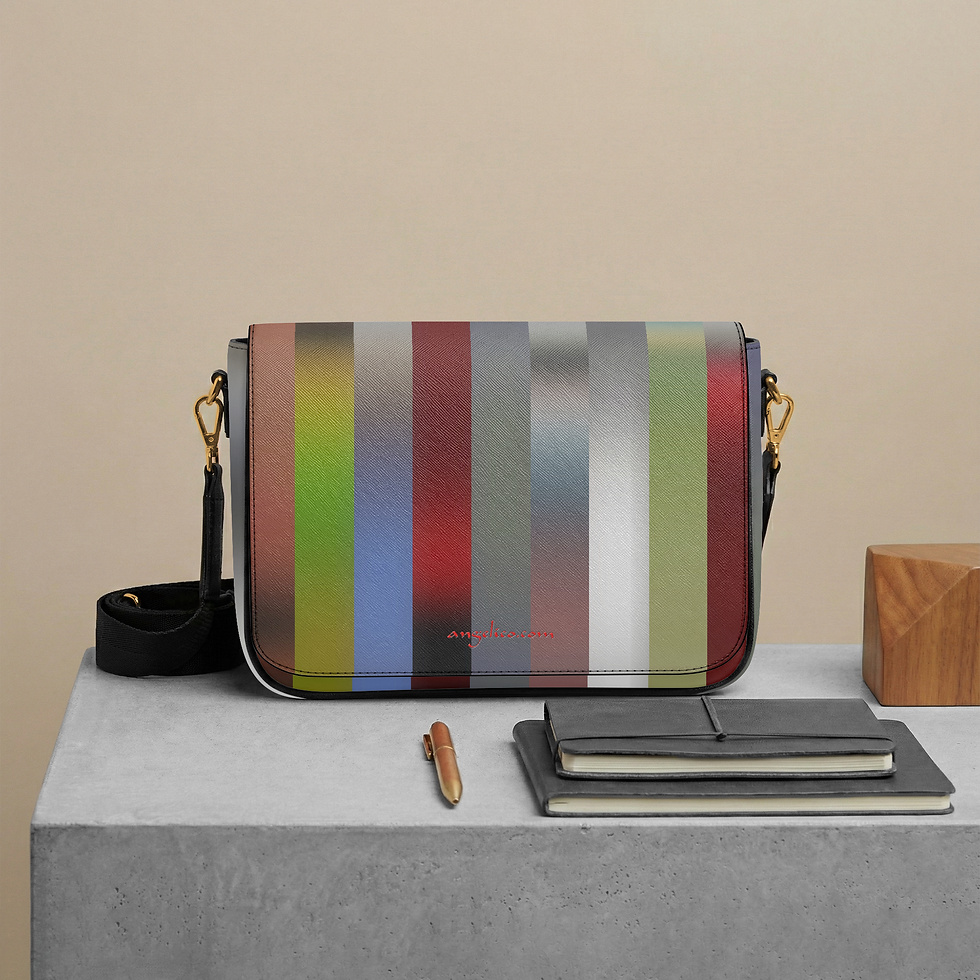Schultertasche Streifen degradé grau