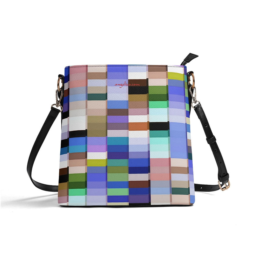 Beuteltasche Kleine Farbfelder blau