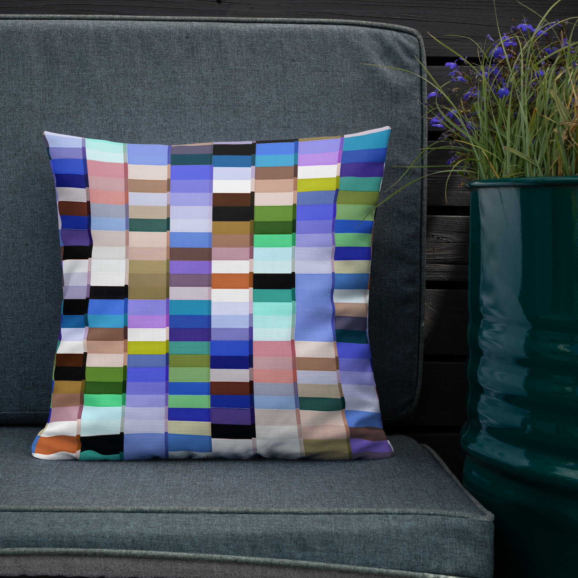 Deko-Kissen Kleine Farbfelder blau