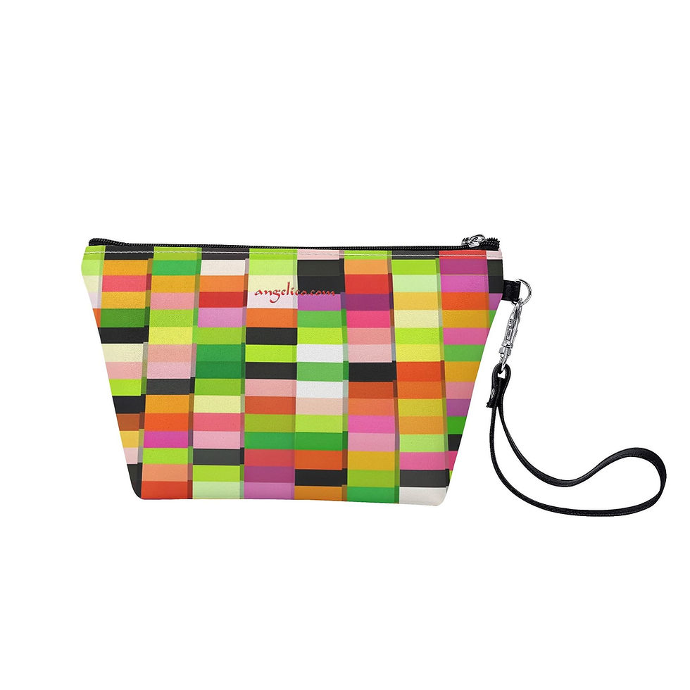 Kosmetiktasche Kleine Farbfelder orange