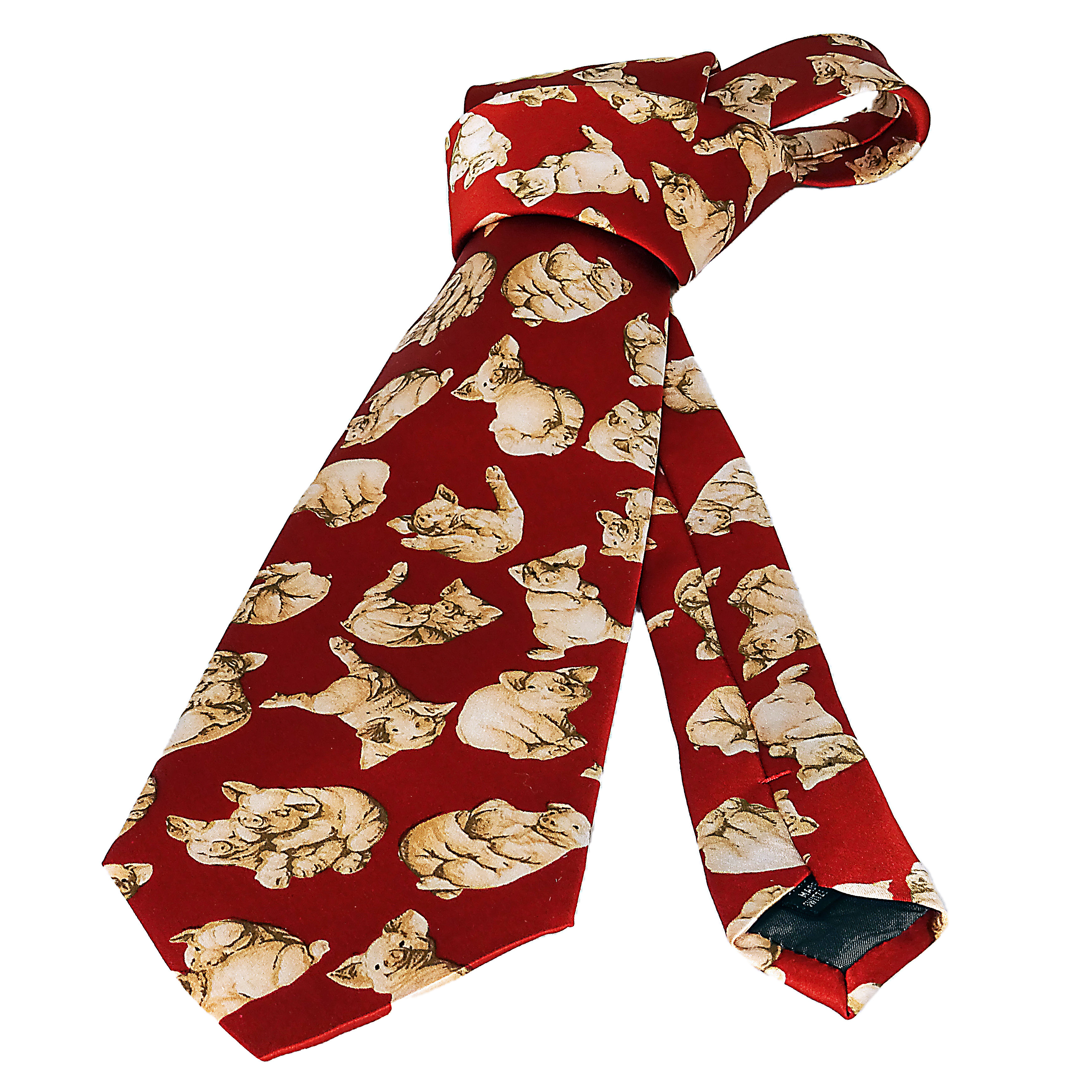 Seidenkrawatte Schweinchen rostrot | limited edition