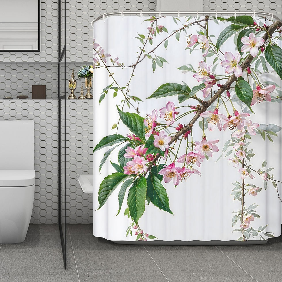 Duschvorhang Japanische Kirschblüten rechts
