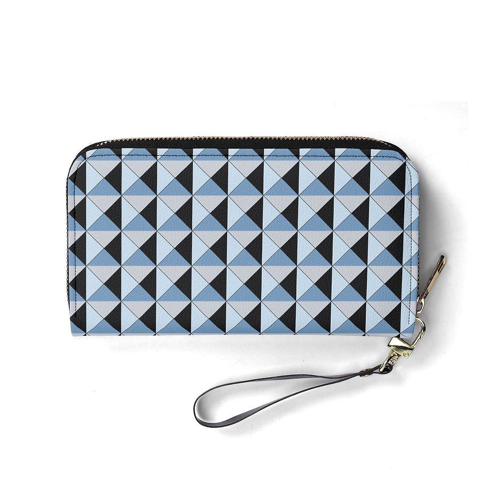 Miniaturbild: Brieftasche ZIP Pyramiden hellblau