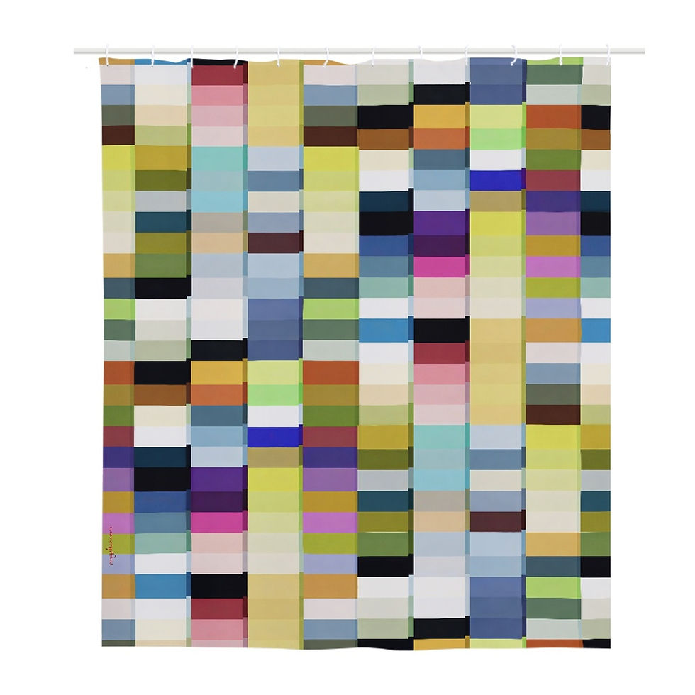 Duschvorhang Kleine Farbfelder gelb