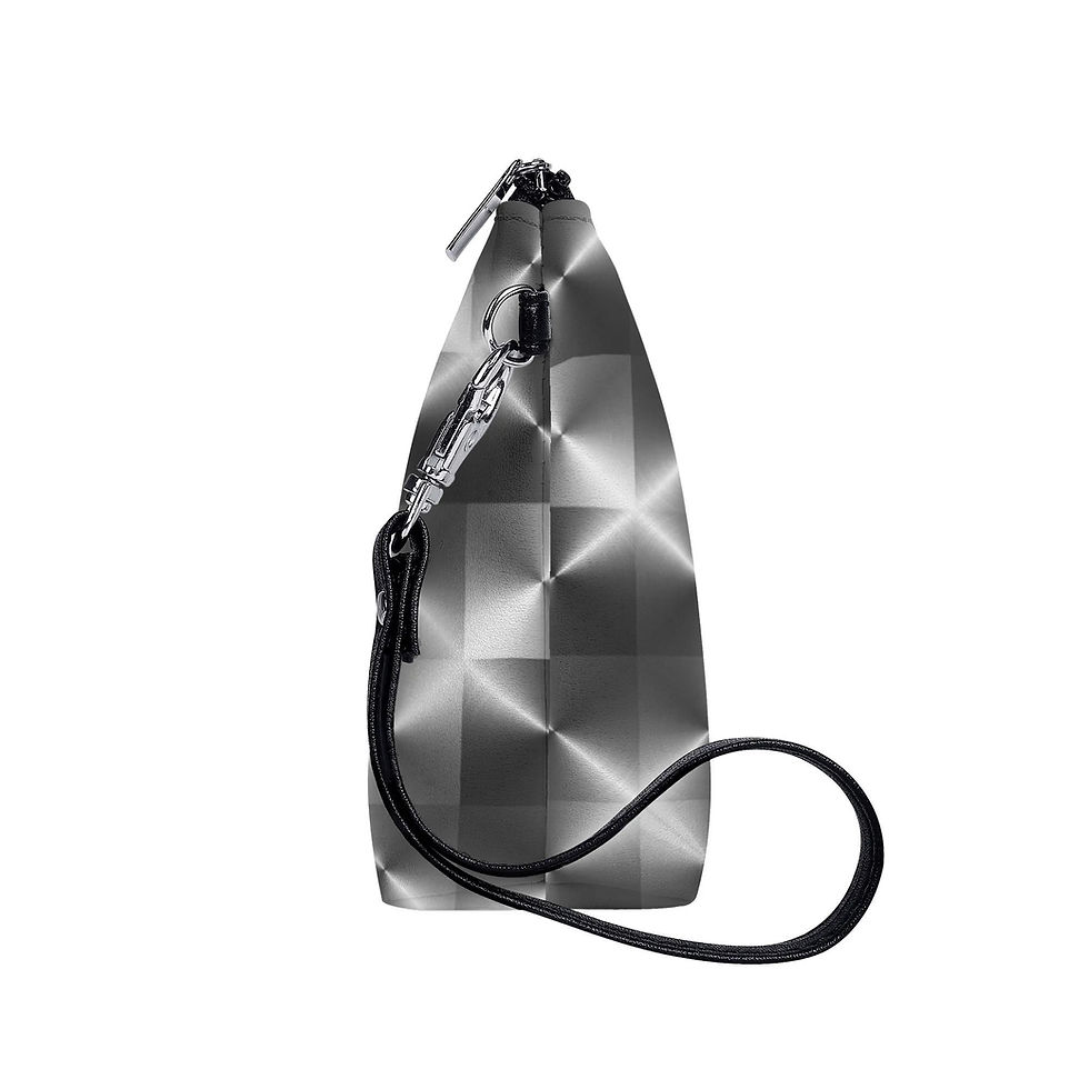 Thumbnail: Kosmetiktasche Metall-Reflex schwarz-weiss
