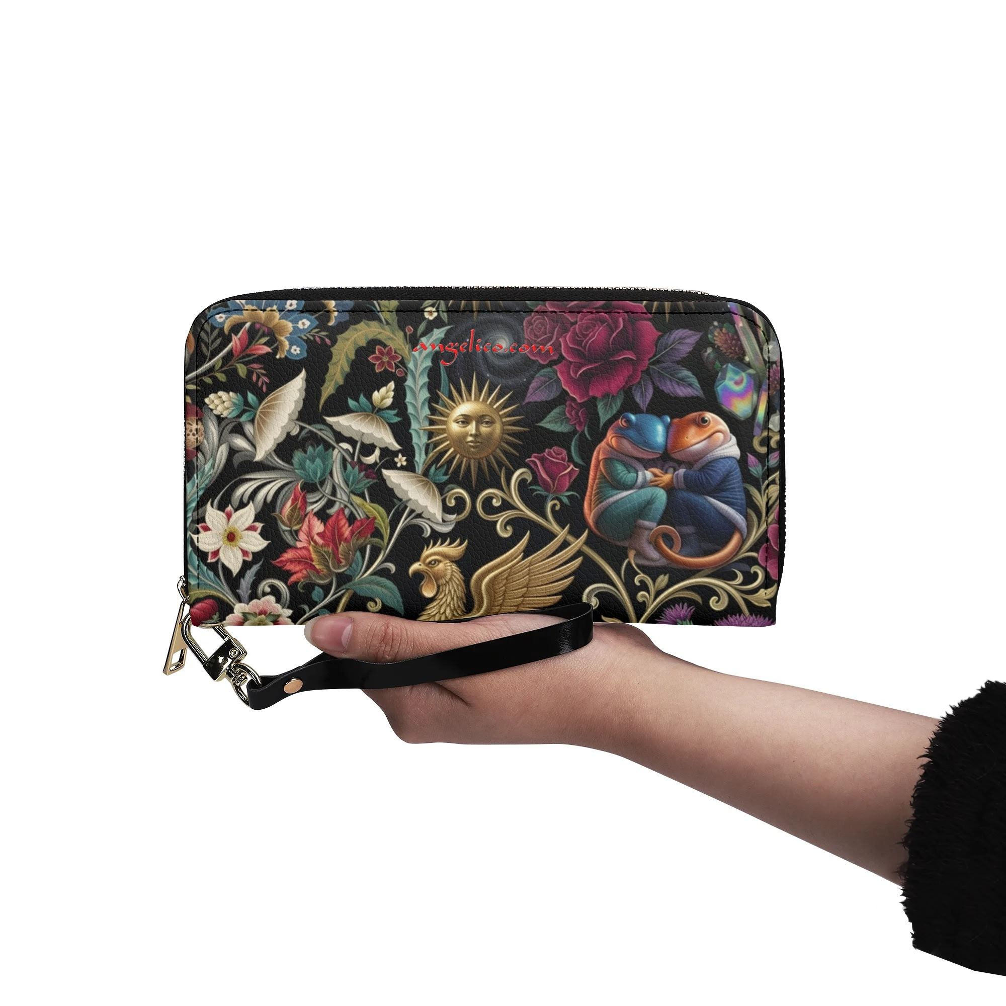 Brieftasche ZIP Sonnenbasilisk schwarz