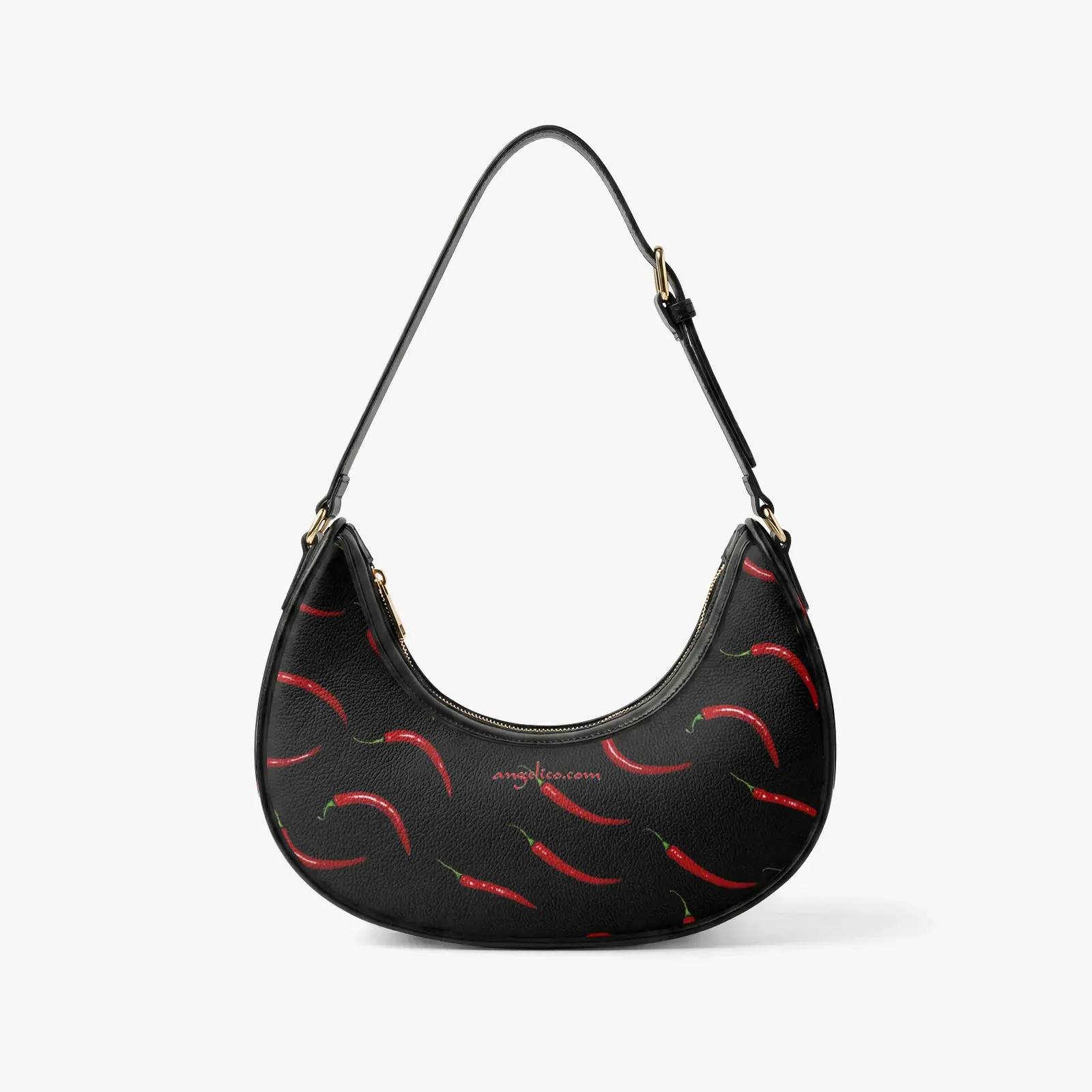 Halbmond Tasche Peperoncini schwarz