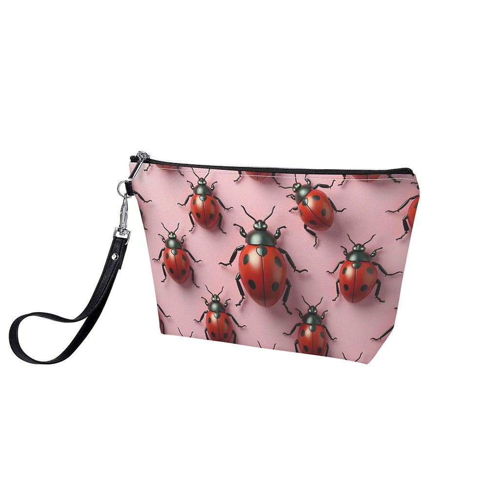 Miniaturbild: Kosmetiktasche Marienkäfer rosa