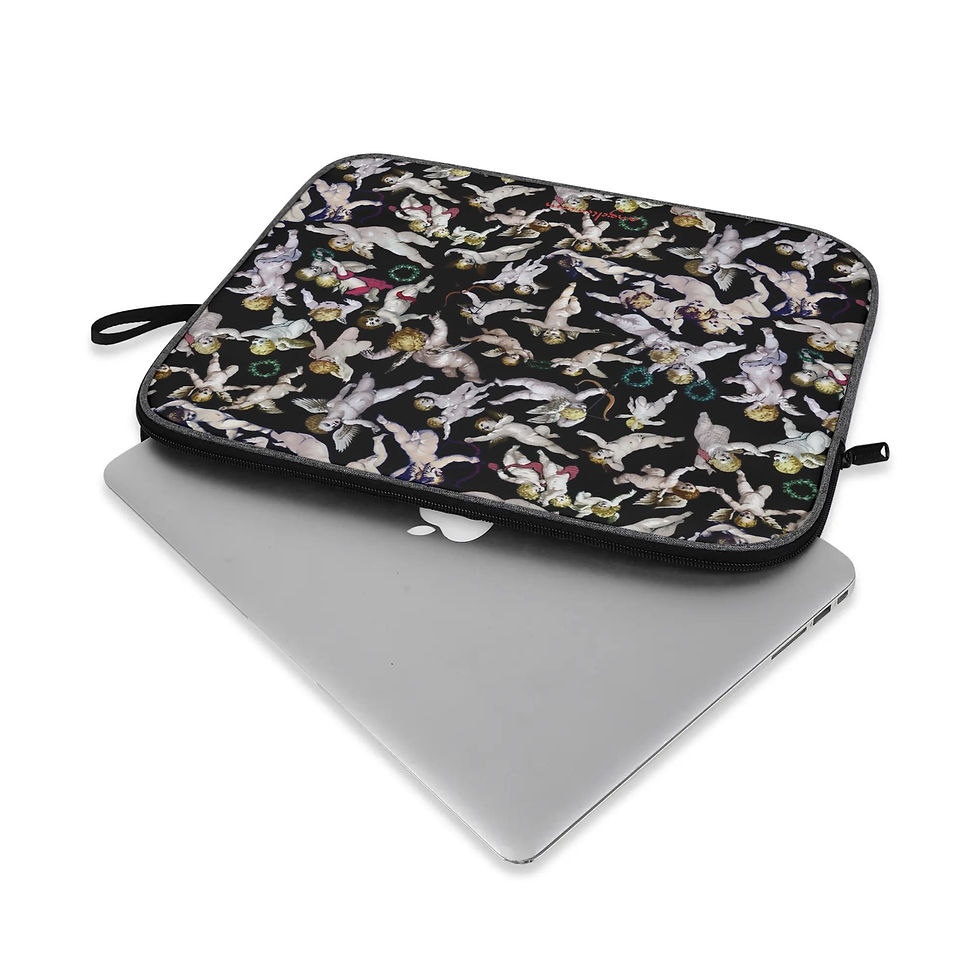 Thumbnail: Laptop-Tablet Hülle Engel schwarz