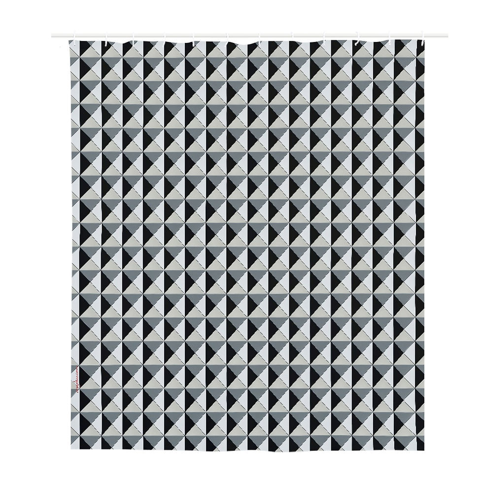 Duschvorhang Pyramiden weiss