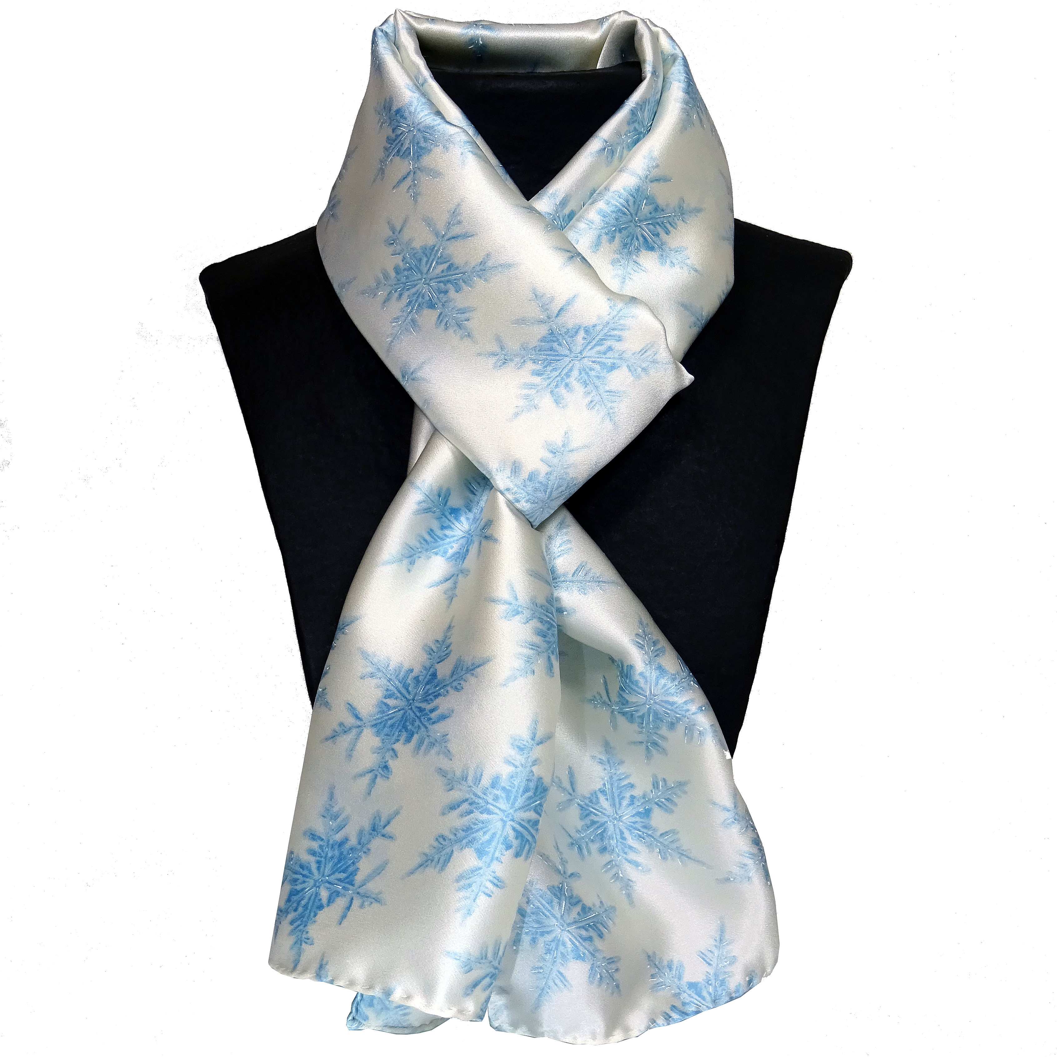 Seidenschal Schneesterne weiss