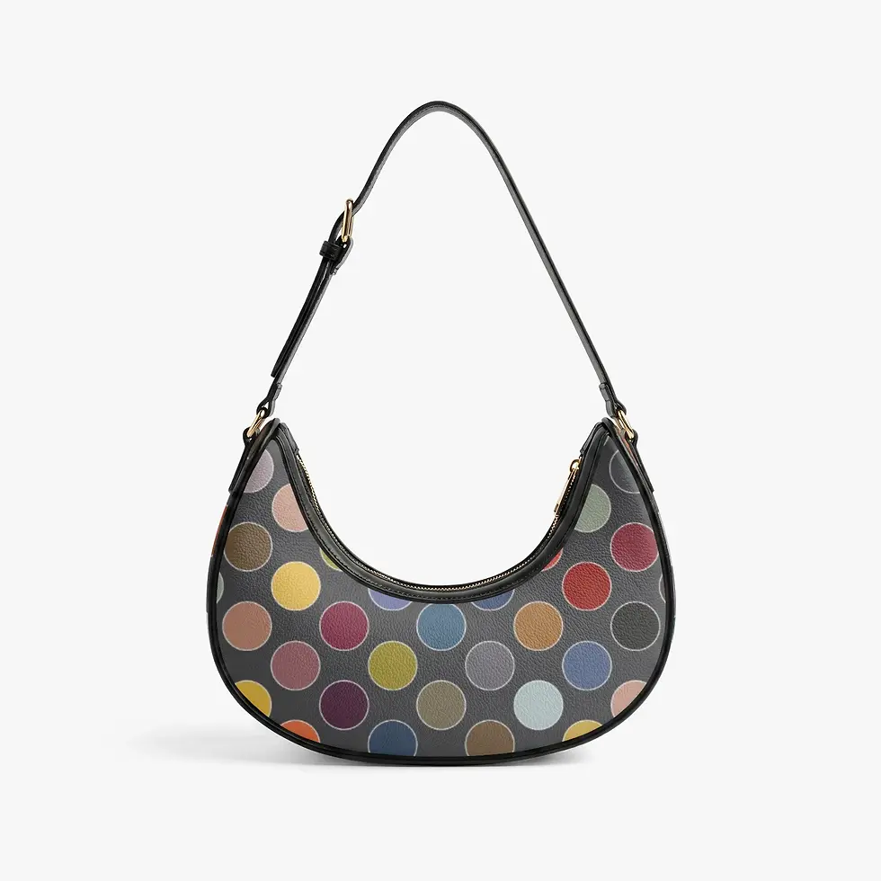 Halbmond Tasche Tupfen grau