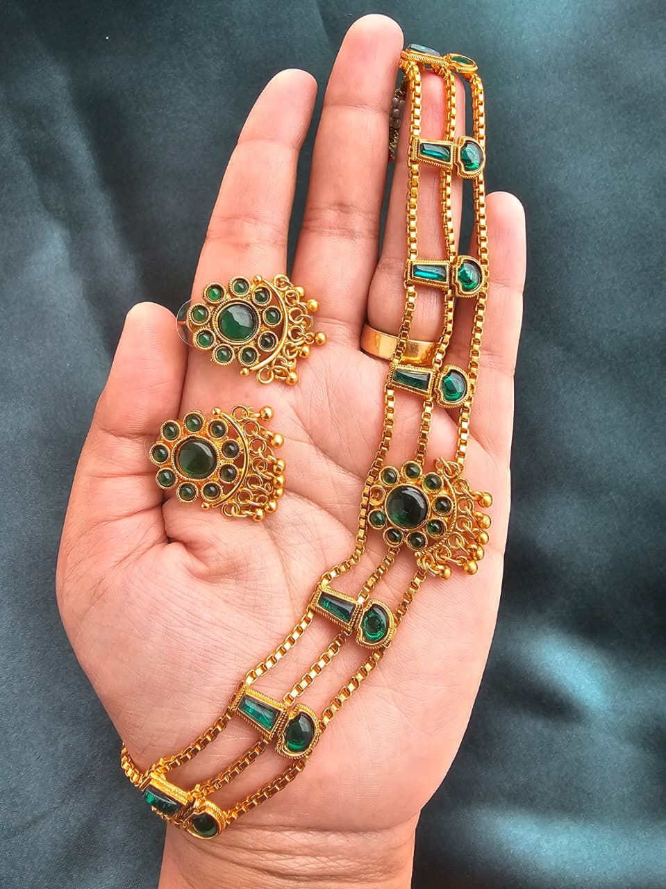 Thumbnail: Traditional Stone Choker & Earring Sets