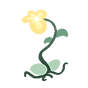 Gentle yellow flower sprouting out from a green seed, symbolizing growth, healing, and connection