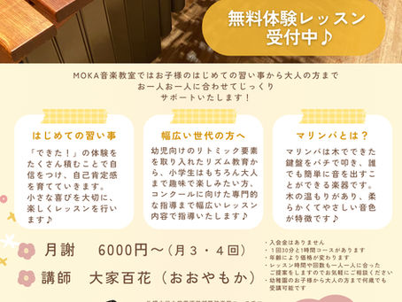 マリンバ•打楽器個人レッスン生徒募集中🎵