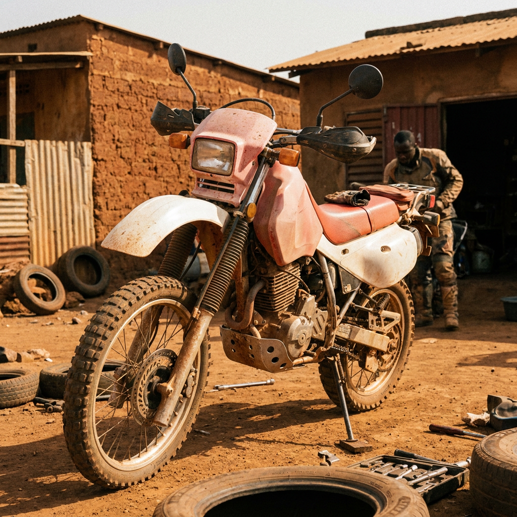CRF300L Rally adventure motorcycle, dust-coated
