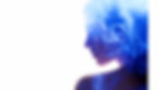 Silhouette of a person against white background, with swirling blue smoke enveloping the head and shoulders, creating a mysterious mood.