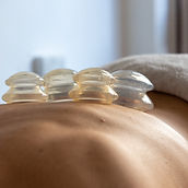 relaxing and enjoying cupping treatment