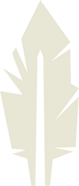 A beige straight-lined feather as part of the Osoyoos Forest Nursery logo