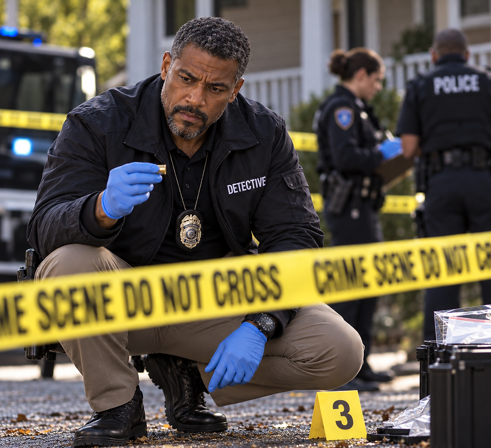 Det. Sullivan working a crime scene.